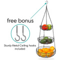 3-Tier Wire Basket Storage Stand For Fruit Vegetables Household Items Tiered Stand Baskets for Kitchen Organization